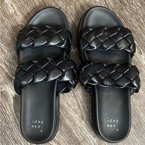 A New Day Women’s Black Braided Sandals Size 8